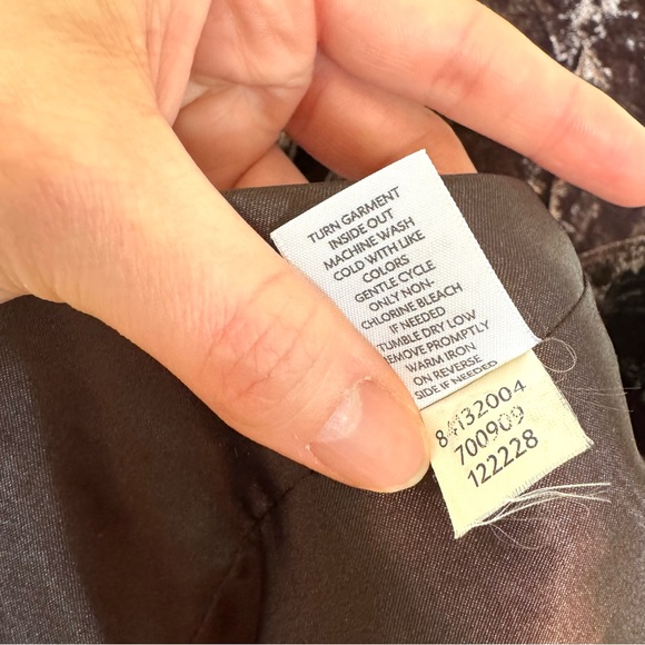 J. Jill Women's XL Burgundy Silk Blend Button Down Jacket Velour Crushed Velvet - Picture 7 of 11